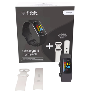 Fitbit Charge 5 Gift Pack, must/valge - Aktiivsusmonitori kinkepakk