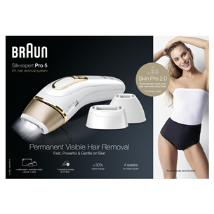 Braun Silk-expert Pro 5 IPL, valge/kuldne - Fotoepilaator