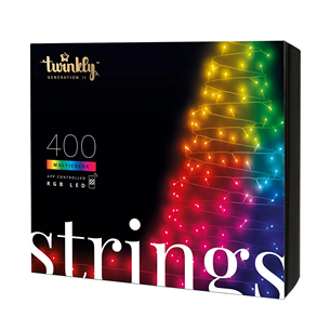 Twinkly Strings, 400 LED, IP44, 32 m, must - Nutikad jõulutuled