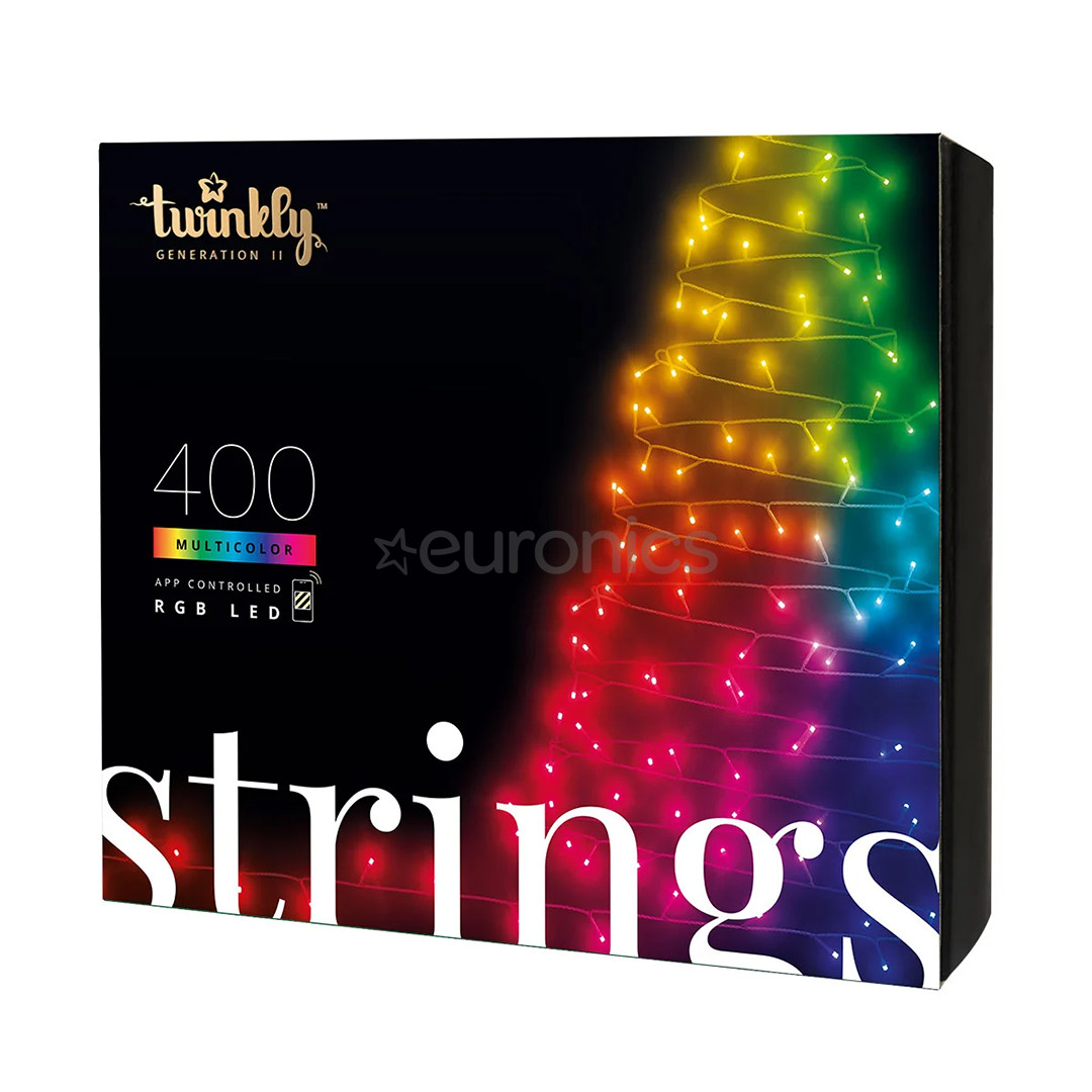 Twinkly Strings, 400 светодиодов, IP44, 32 м, черный - Умная гирлянда