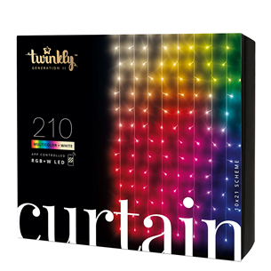 Twinkly Curtain, jõulukardin, 210 LED, IP44, must - Nutikad jõulutuled TWW210SPP-TEU