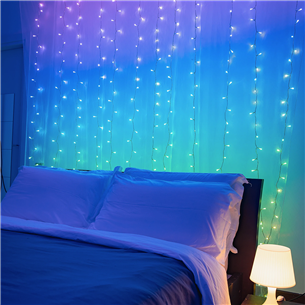 Twinkly Curtain, 210 LED, IP44, black - Smart Christmas Lights