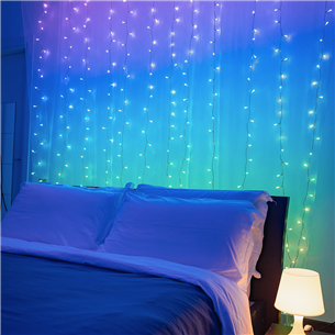 Twinkly Curtain, jõulukardin, 210 LED, IP44, must - Nutikad jõulutuled