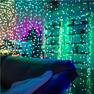 Twinkly Curtain, 210 LED, IP44, black - Smart Christmas Lights