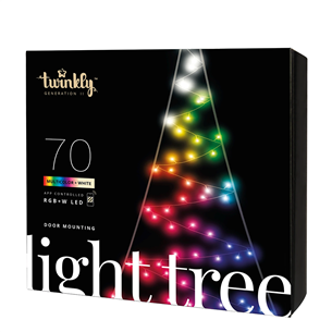 Twinkly Light Tree 2D, 100 LED, IP44, 2 m, black - Smart Christmas Tree TWWT050SPP-BEU