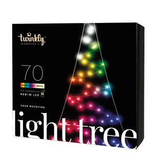 Twinkly Light Tree 2D, 100 LED, IP44, 2 m, must - Nutikas jõulupuu