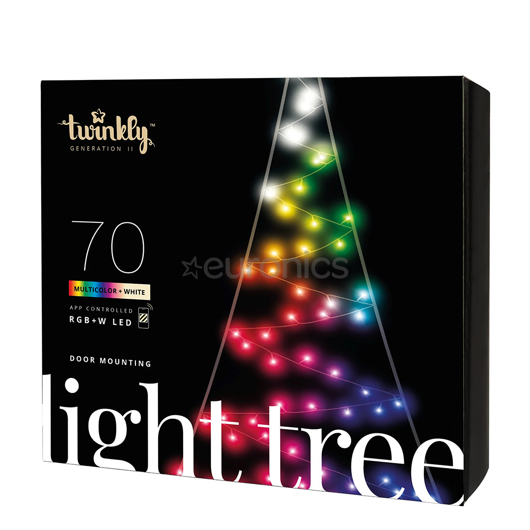 Twinkly Light Tree 2D, 100 LED, IP44, 2 m, black - Smart Christmas Tree