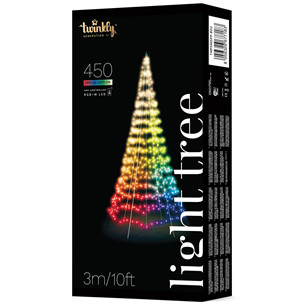 Twinkly Light Tree 3D, 450 LED, IP44, 3 m, must - Nutikas jõulupuu