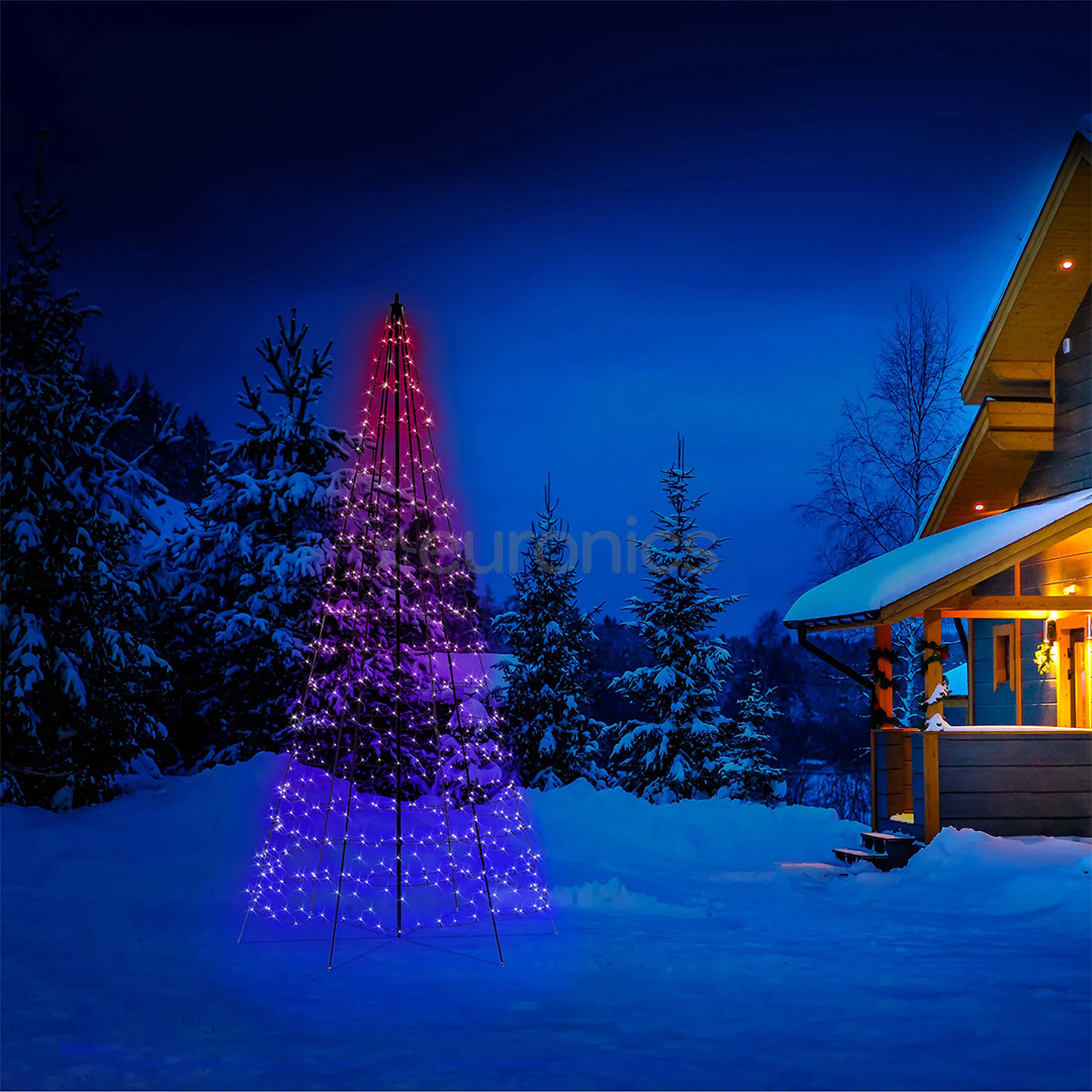 Twinkly Light Tree 3D, 450 LED, IP44, 3 m, must - Nutikas jõulupuu