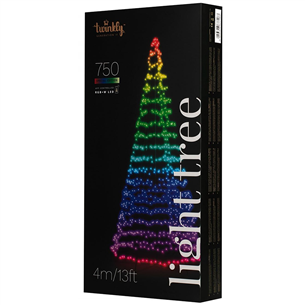 Twinkly Light Tree 3D, 750 LED, IP44, 4 m, black - Smart Christmas Tree TWP750SPP-BEU