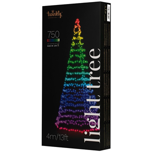 Twinkly Light Tree 3D, 750 LED, IP44, 4 m, must - Nutikas jõulupuu