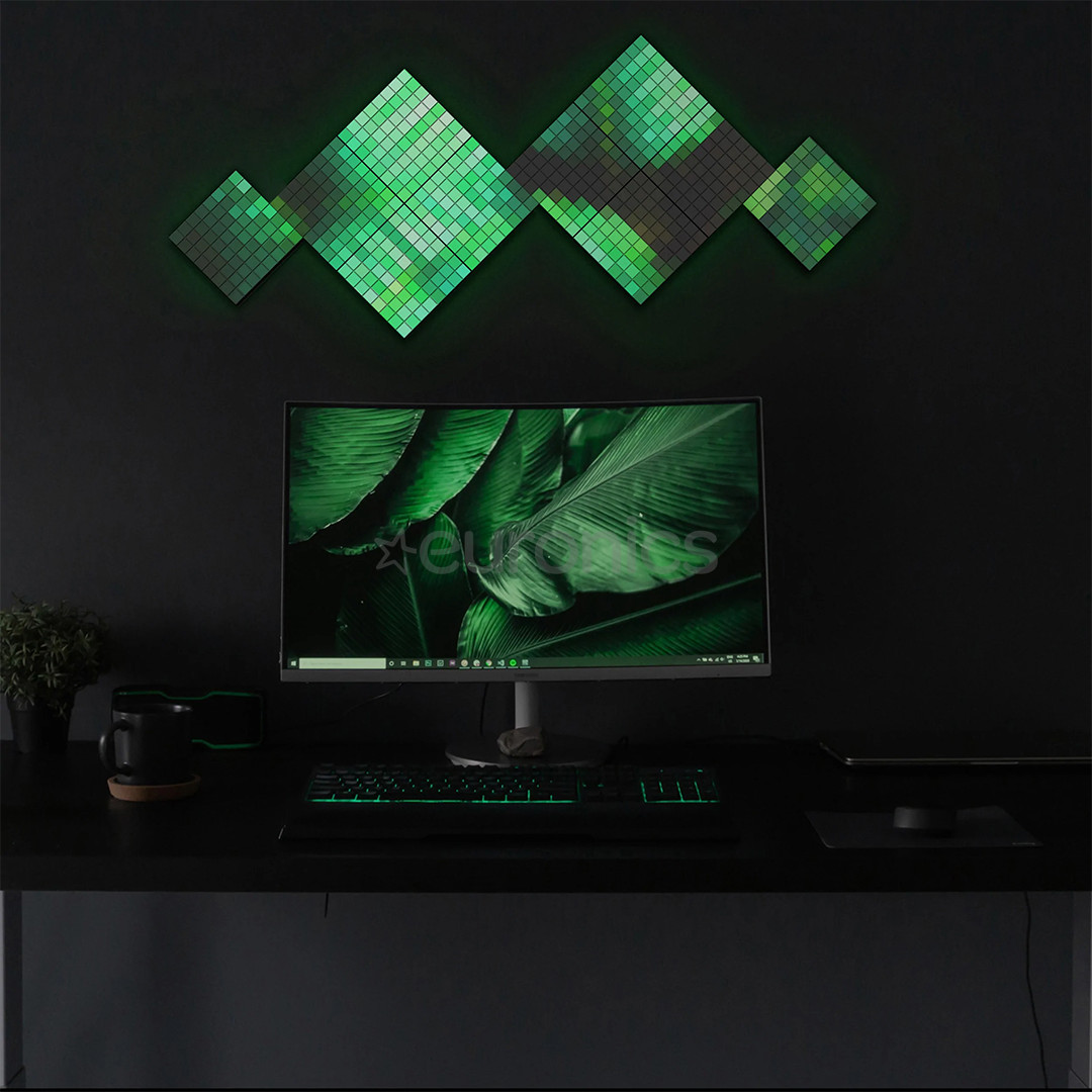 Twinkly Squares, 3 paneeli, IP20, laienduskomplekt, must - Nutikad valguspaneelid