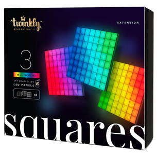 Twinkly Squares, 3 paneeli, IP20, laienduskomplekt, must - Nutikad valguspaneelid TWQ064STW-03-BAD