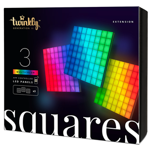 Twinkly Squares, 3 panels, IP20, black - Smart Light Wall Panels Expansion Pack