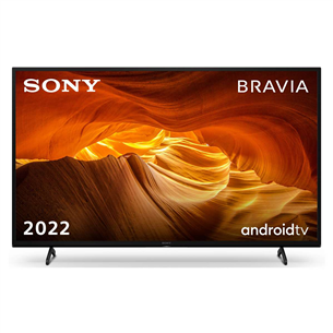 Sony X72K, 43", 4K UHD, LED LCD, боковые ножки, черный - Телевизор