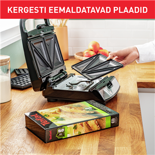 Tefal Snack Collection, 700 Вт, нерж. сталь - Контактный тостер со сменными панелями