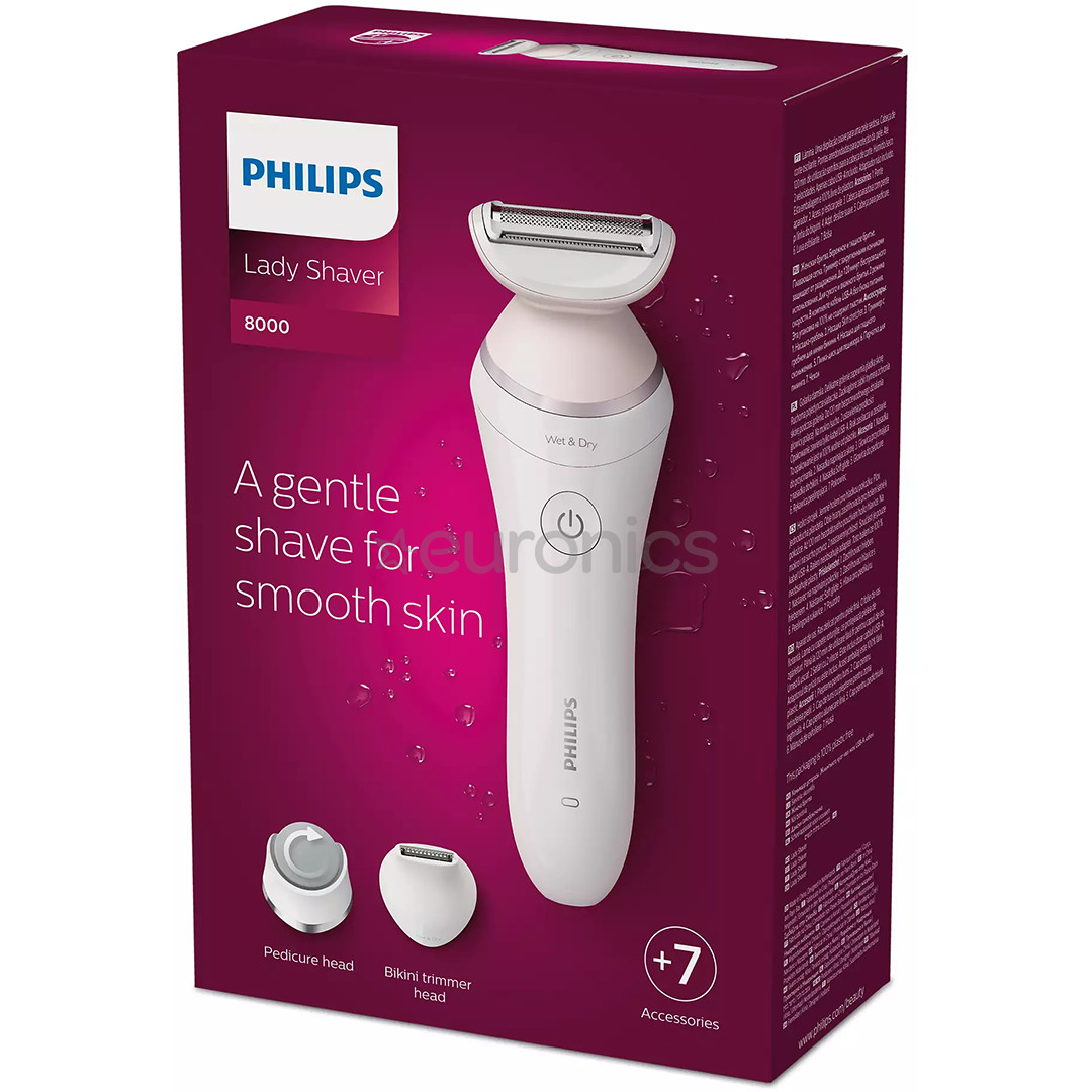 Philips Lady Shaver Series 8000, märg- ja kuivkasutus, valge - Juhtmeta raseerija