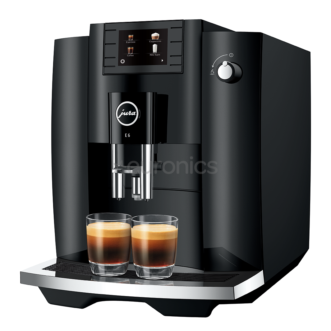 JURA E6 Piano Black (EC), black Espresso machine, 15437 Euronics