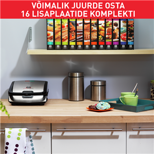 Tefal Snack Collection, 700 Вт, черный/нерж. сталь - Контактный тостер со сменными панелями