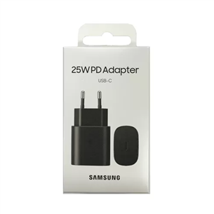 Samsung, USB-C, 25 Вт, черный - Комнатное зарядное устройство