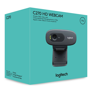 Logitech C270, HD, must - Veebikaamera