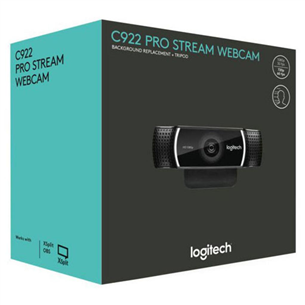 Logitech C922, FHD, must - Veebikaamera