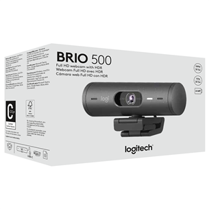 Logitech Brio 500, FHD, must - Veebikaamera