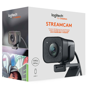 Logitech StreamCam, FHD, must - Veebikaamera
