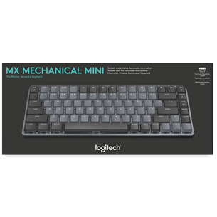 Logitech MX Mechanical Mini, Tactile, US, must - Juhtmevaba mehaaniline klaviatuur