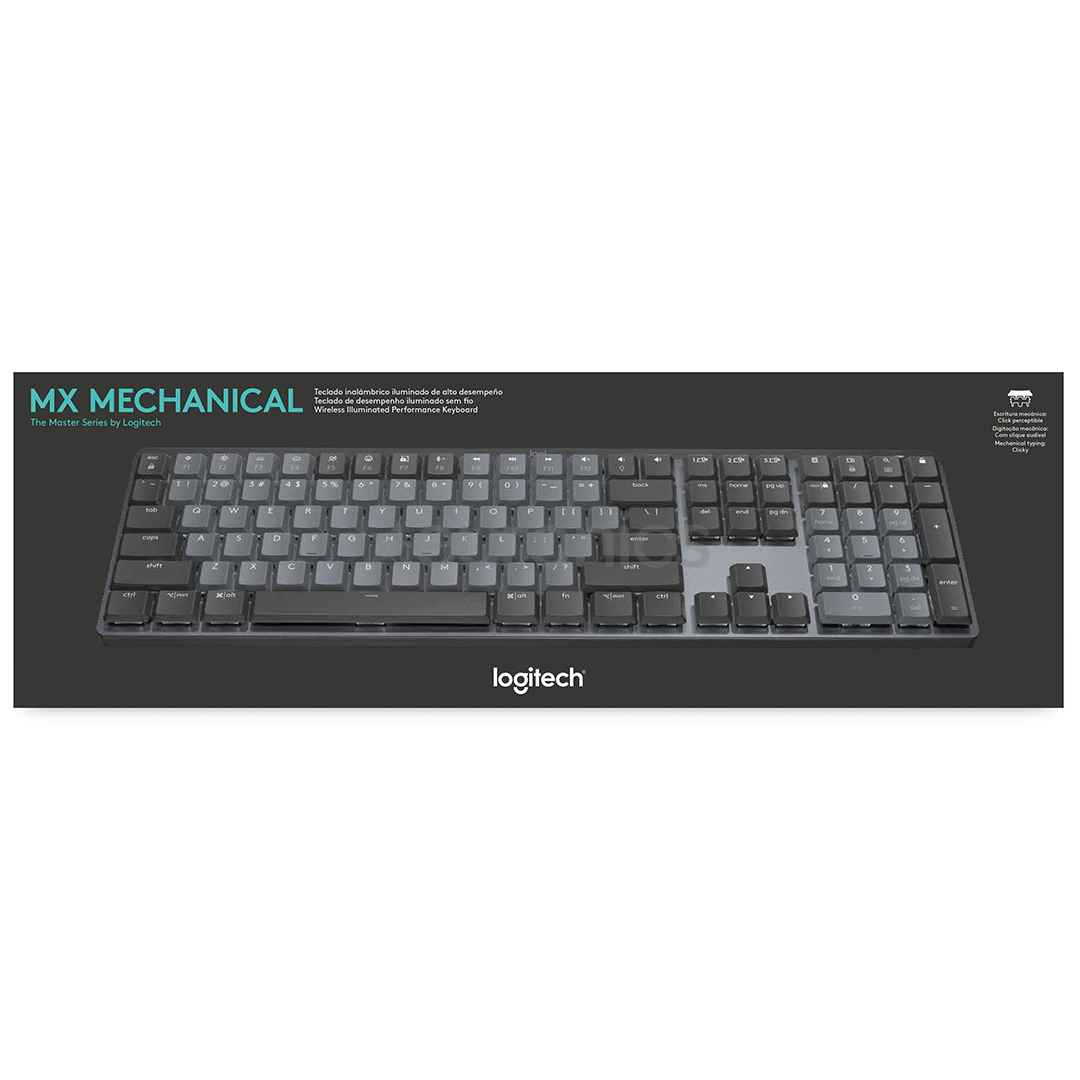 Logitech MX Mechanical, Tactile Quiet, US, black - Wireless Mechanical Keyboard