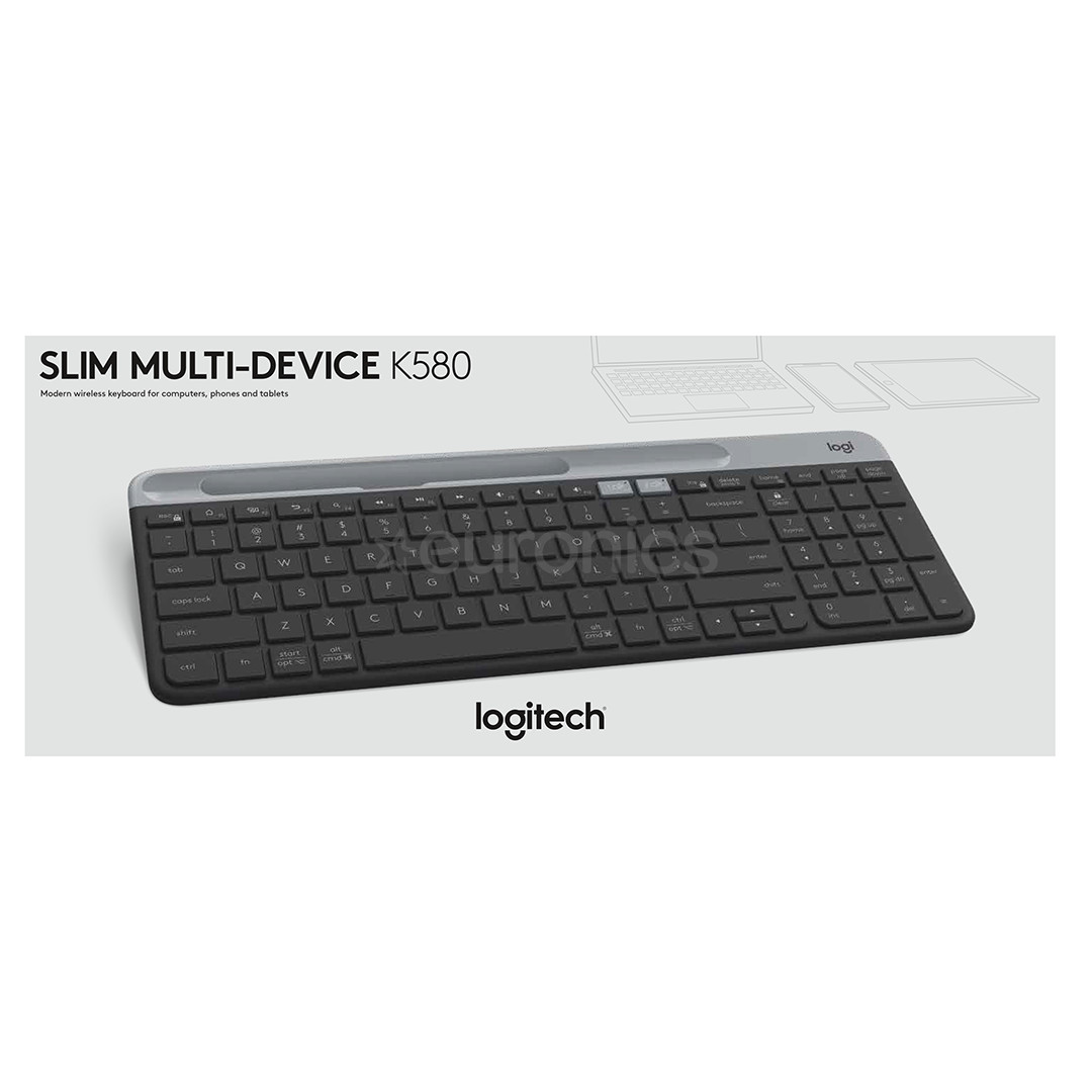 Logitech K580, SWE, hall - Juhtmevaba klaviatuur