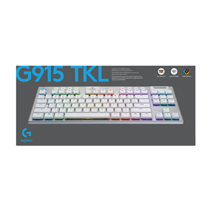 Logitech G915 TKL Tactile, SWE, белый - Механическая клавиатура