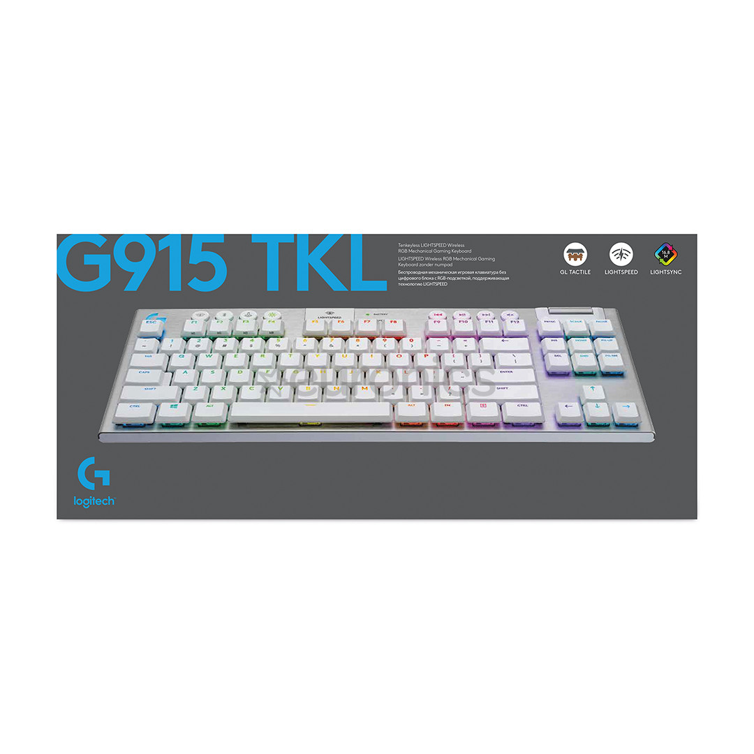 Logitech G915 TKL Tactile, SWE, белый - Механическая клавиатура