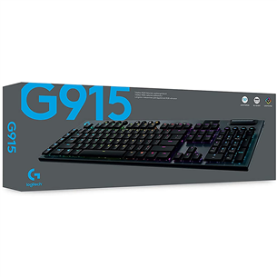 Logitech G915 Clicky, SWE, must - Mehaaniline klaviatuur