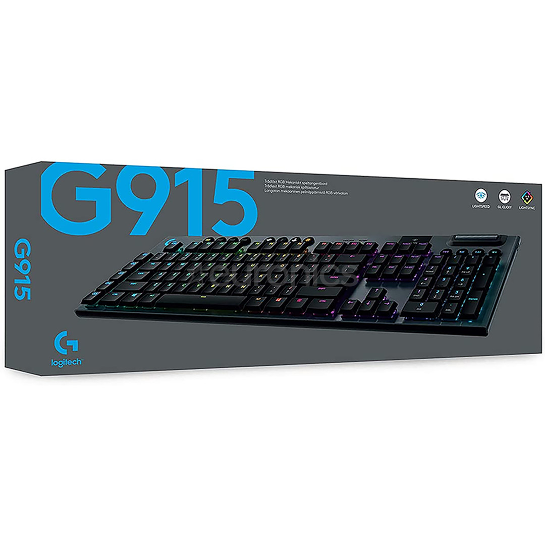 Logitech G915 Clicky, SWE, черный - Механическая клавиатура