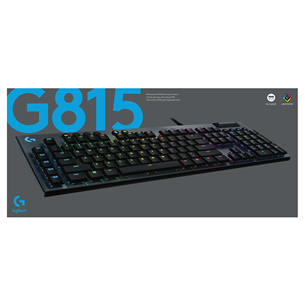 Logitech G815 Clicky, SWE, must - Mehaaniline klaviatuur