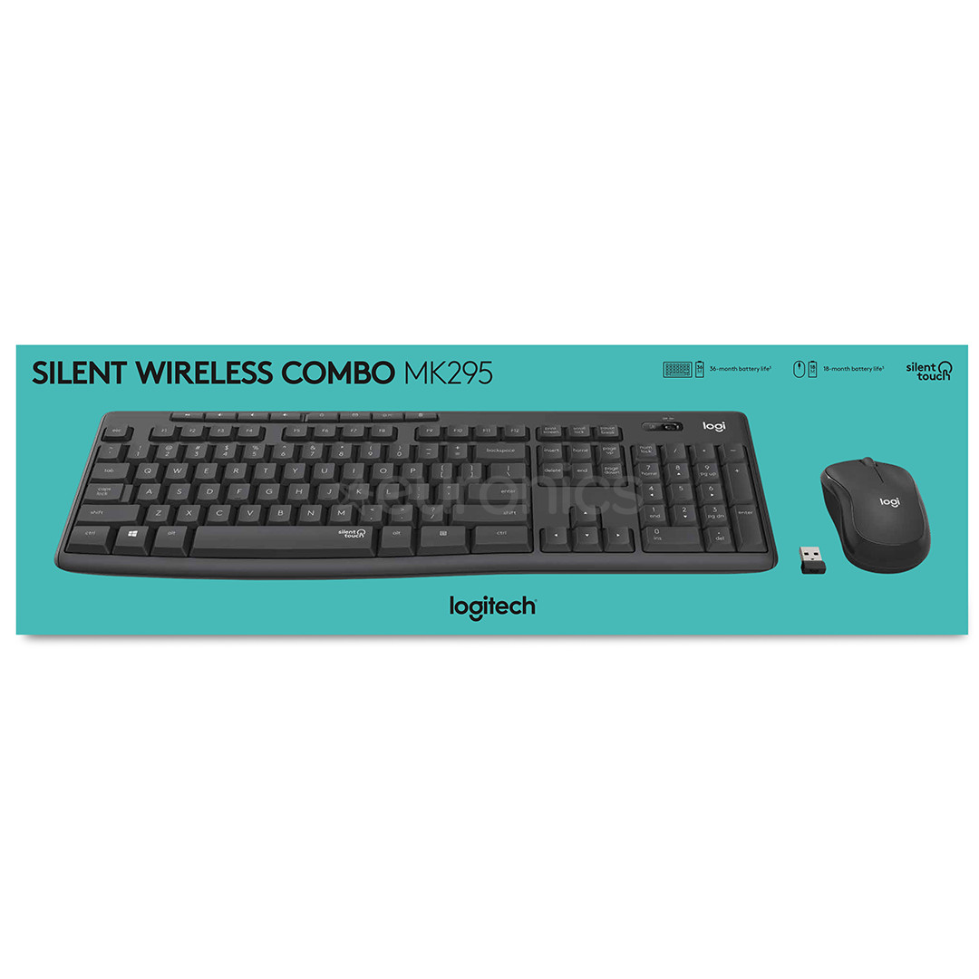 Logitech Slim Combo MK295, RUS, hall - Juhtmevaba klaviatuur + hiir