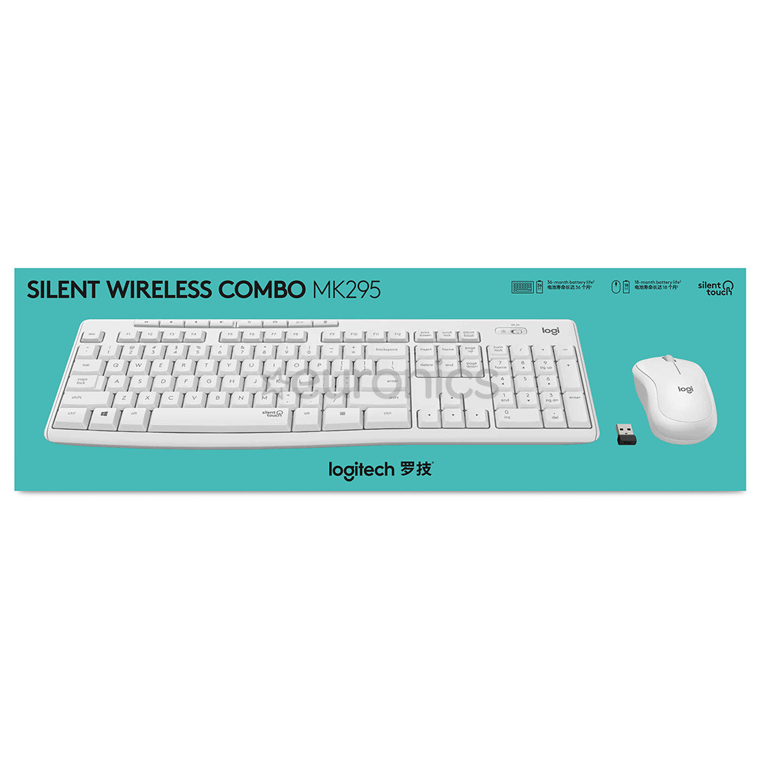 Logitech Slim Combo MK295, SWE, белый - Беспроводная клавиатура + мышь