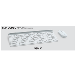 Logitech Slim Combo MK470, SWE, white - Wireless Desktop