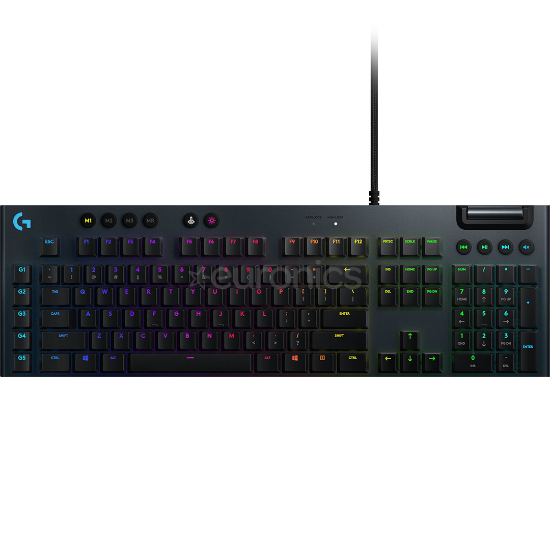 Logitech G815 Tactile, SWE, must - Mehaaniline klaviatuur
