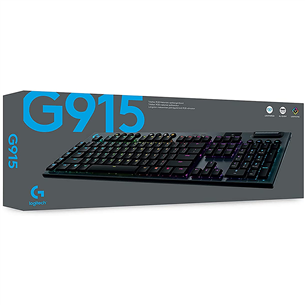 Logitech G915 Tactile, SWE, must - Mehaaniline klaviatuur