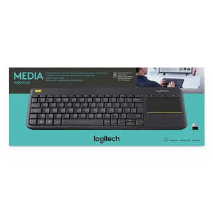 Logitech K400 Plus, SWE, серый - Беспроводная клавиатура с тачпадом