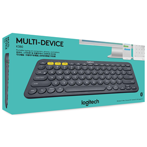 Logitech K380, SWE, must - Juhtmevaba klaviatuur