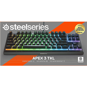 SteelSeries Apex 3 TKL, SWE, must - Klaviatuur