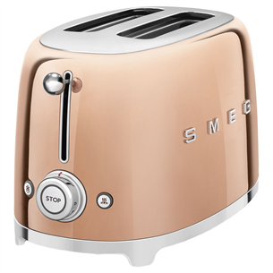 Smeg, в стиле 50-ых, 950 Вт, 2 ломтика, розовое золото - Тостер