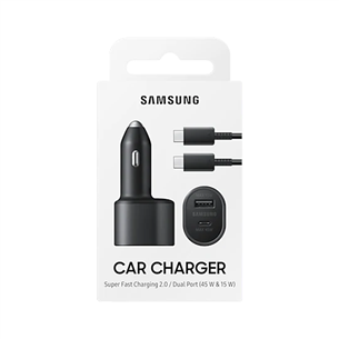 Autolaadija USB ja USB-C Samsung  (45W+15W)