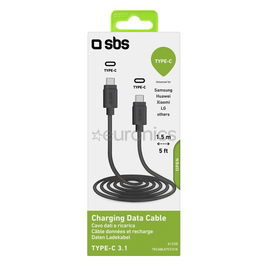 Kaabel USB-C - USB-C 3.1 SBS  (1,5 m)