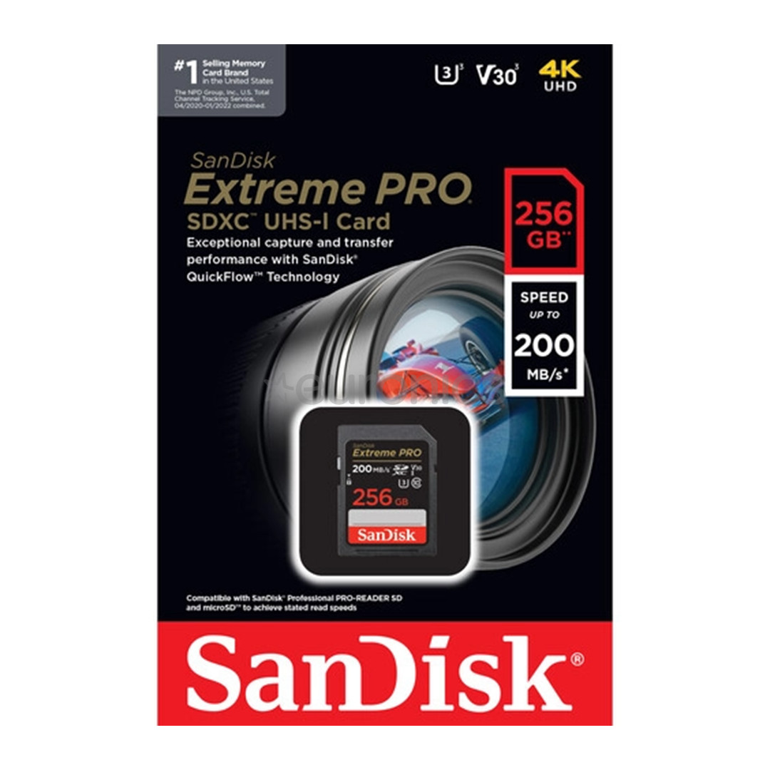 SanDisk Extreme Pro UHS-I, SDXC, 256 GB, must - Mälukaart