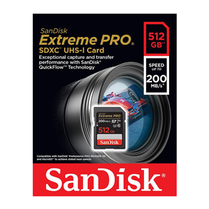 SanDisk Extreme Pro, UHS-I, SDXC, 512 GB, must - Mälukaart