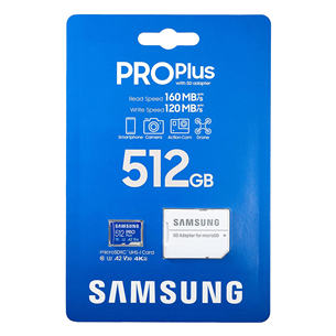 Micro SDXC card Samsung PRO Plus 2021 + SD adapter (512 GB)